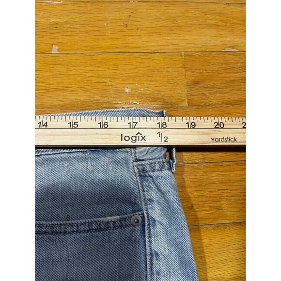 Gap 1969 Shorts Women's Size 31 Slim Denim Light Wash Distressed Patches Concert - Picture 7 of 9